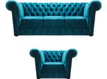 Set Completo Di Divani Chesterfield Divano Tre Posti Poltrona Imbottita Divano Tessile