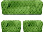 Soggiorno Verde Divano Set Di Posti A Sedere Mobili 3Pcs Arredamento Moderno Chesterfield