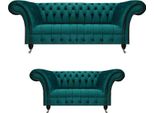 Set Di Divani 2X Divani Moderni A Tre Posti Con Divani A Due Posti Design Chesterfield
