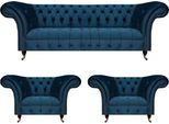 Set Di Divani Blu Di Lusso Set Di Divani 3 Pezzi Poltrone Soggiorno Chesterfield