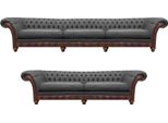 Set Di Divani 2 Pezzi Mobili Imbottiti Soggiorno 2X Divani Chesterfield Arredamento