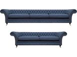 Soggiorno 2X Divani Mobili Completi Set Di Divani Arredamento Di Design Chesterfield