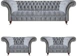 Soggiorno Grigio Set Di Divani 3 Pezzi Chesterfield Imbottiti Divano Di Design