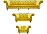 Set Di Divani Chesterfield Gialli Mobili Da Salotto Divano Divano Poltrona Tessile