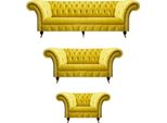 Set Di Divani Chesterfield 3 Pezzi Imbottiti Mobili Tessili Soggiorno Nuovo Set
