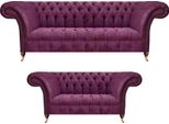 Divani Completo 2X Divani Mobili Imbottiti Per Il Soggiorno Set Di Divani Chesterfield