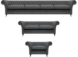 Set Di Lusso 3 Pezzi Imbottiti Divani Completo Chesterfield Soggiorno Set
