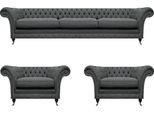Mobili Imbottiti Grigi Set Di Divani 3 Pezzi Chesterfield Nuovo Mobili Da Salotto Di Lusso