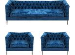 Set Di Divani In Tessuto 3 Pezzi Divano Dreistzer Imbottitura 2X Poltrona Chesterfield