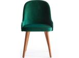 Sedia Imbottita Verde Piedi In Legno Sala Da Pranzo Poltrona Mobili Imbottiti Sedia Tessile