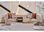 Set Di Divani Beige Di Lusso 3+3+1 Posti Tavolino Divano Poltrona Divani 5Pz