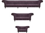 Set Di Divani Di Design Di Lusso A 3 Pezzi Chesterfield Viola Per Il Soggiorno Divani Imbottiti