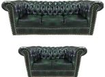 Set Di Divani Moderni Verdi Di Design Per Il Soggiorno Divano In Pelle Chesterfield A 2 Pezzi