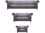 Set Di Divani Da Salotto Chesterfield Di Lusso Completo Di 3 Pezzi, Mobili Imbottiti 4+2+1