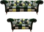 Set Chesterfield Moderno Divani Soggiorno Mobili Imbottiti Set Divano 3+2 Divano