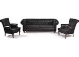 Set Di Divani Chesterfield Neri Mobili Da Ufficio Completi Mobili Moderni