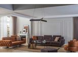 Poltrona Chesterfield Wing Chair Ecopelle Soggiorno Poliestere Marrone