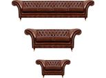 Nuovo Set Di 3 Divani Chesterfield Da Salotto Imbottiti Poltrone D'arredo