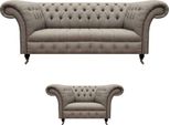 Set Completo Di Divani Da Salotto Divano Tre Posti In Tessuto Poltrona Chesterfield