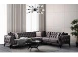 Modernes Sofa Ecksofa Textil Wohnzimmermöbel Sofa L Form Grau Luxus Neu