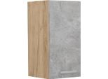 Vicco Pensile Da Cucina R-Line, 30 Cm, Calcestruzzo/Quercia Dorata