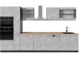 Vicco Cucina Completa R-Line, 350 Cm , Pl Rovere, Calcestruzzo/Antracite