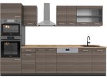 Vicco Cucina Componibile R-Line, 300 Cm Con Armadio Alto, Pl Rovere, Grigio Nobile/Antracite