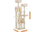 Albero Per Gatti A Più Piani, Altezza 180 Cm, 6 Tiragraffi, AMT0239BG, Xl