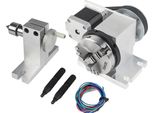 Asse Rotativo Cnc, Mandrino 3/4, Motore Passo-Passo Nema17, 3 Griffe