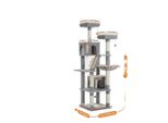 Albero Per Gatti A Più Piani, Altezza 180 Cm, 6 Tiragraffi, AMT0239GY, Xl