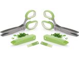 Set Di 2 Forbici Multiuso Incl. Spazzola Per La Pulizia + Coperchio Protettivo, Forbici Per Erbe Aromatiche A 5 Lame In Acciaio Inox, Forbici Da Cucina Universali Con 5 Lame In Acciaio Inox, Tagliaerbe, Forbici Per Verdure, Forbici Per Erba Cipollina