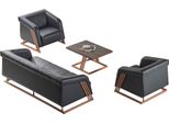 Mobili Da Salotto Set Di Divani Nero 3 Posti Poltrona Tavolino In Pelle Divani In Legno