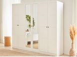 Armadio Armadio In Tessuto Armadio Specchio Porta Camera Da Letto Legno Bianco
