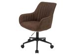 BüRostuhl MCW-J62, Drehstuhl Schreibtischstuhl Lehnstuhl, Stoff/Textil Mit Armlehne ~ Braun