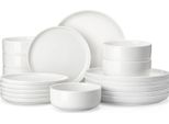 Malacasa Set Di Stoviglie In Ceramica, Elegante Design Rotondo, Opzioni 18/36 Pezzi, 18 Pezzi Bianchi