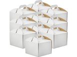 10 Pz Scatola Per Torte Scatola Per Trasporto Torte Scatola Per Torte 21X21X15 Cm Bianco