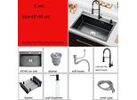 Lavello Da Cucina In Acciaio Inox, Con Scolapiatti E Dispenser Di Sapone, Rosso
