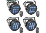 Illuminazione Scenica Rgbw, Potenza 54W, 9 Led, 4PCS, Spina Ue