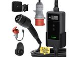 Caricabatterie Portatile Per Veicoli Elettrici, Potenza Massima 22 Kw, Amperaggio Regolabile, Set Di Base Da 10 M, TYPE2