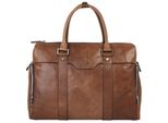 Aktentasche PIKÉ, Damen, Gr. B/H/T: 40cm x 30cm x 15cm onesize, braun, Leder, glänzend, beschichtet, Taschen, echt Leder
