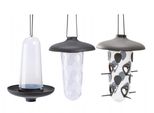 Plastia Robin - Mangiatoia Per Uccelli 3 In 1, Vasca Per Uccelli - Antracite