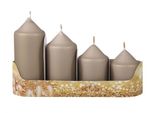 Nohel Garden Candele Dell'avvento Tiered Metallo Opaco D5X7/8/10/12Cm 4Pcs