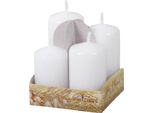 Nohel Garden Candele Dell'avvento A Gradini Laccati D4X6/7/8/9Cm 4Pz