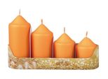 Nohel Garden Candele Dell'avvento Tiered Metallo Opaco D5X7/8/10/12Cm 4Pcs