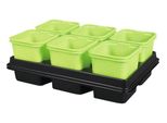 Fioriera Da Giardino Nohel Verde + Sottovaso 8X8X8Cm 2X6Pz