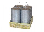Nohel Garden Candela Dell'avvento Taurus Graffiata Metallica Lucida D4X8Cm 4Pz