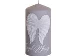 Candela Natalizia Nohel Garden Ali D'angelo, Cilindro, Grigio, D6X13Cm