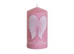 Candela Natalizia Nohel Garden Ali D'angelo, Cilindro, Rosa, D6X13Cm