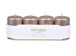Nohel Garden Candela Dell'avvento Cilindro Metallico D6X10Cm 4Pz