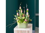 Ciotola Per Piante Ovale In Plastica Verde 20×10×11 Cm Set Di 3 Ciotole Decorative